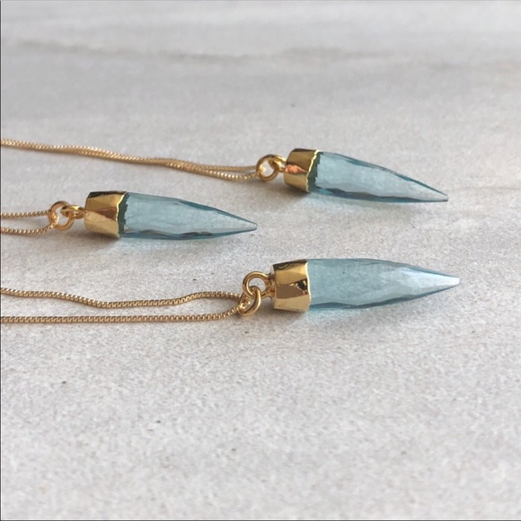 ➖LAST➖Blue Calcedony Spike Pendant Necklace💕 - Picture 3 of 3
